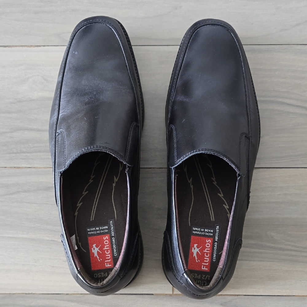 Men's Black Leather Slip-On Loafers